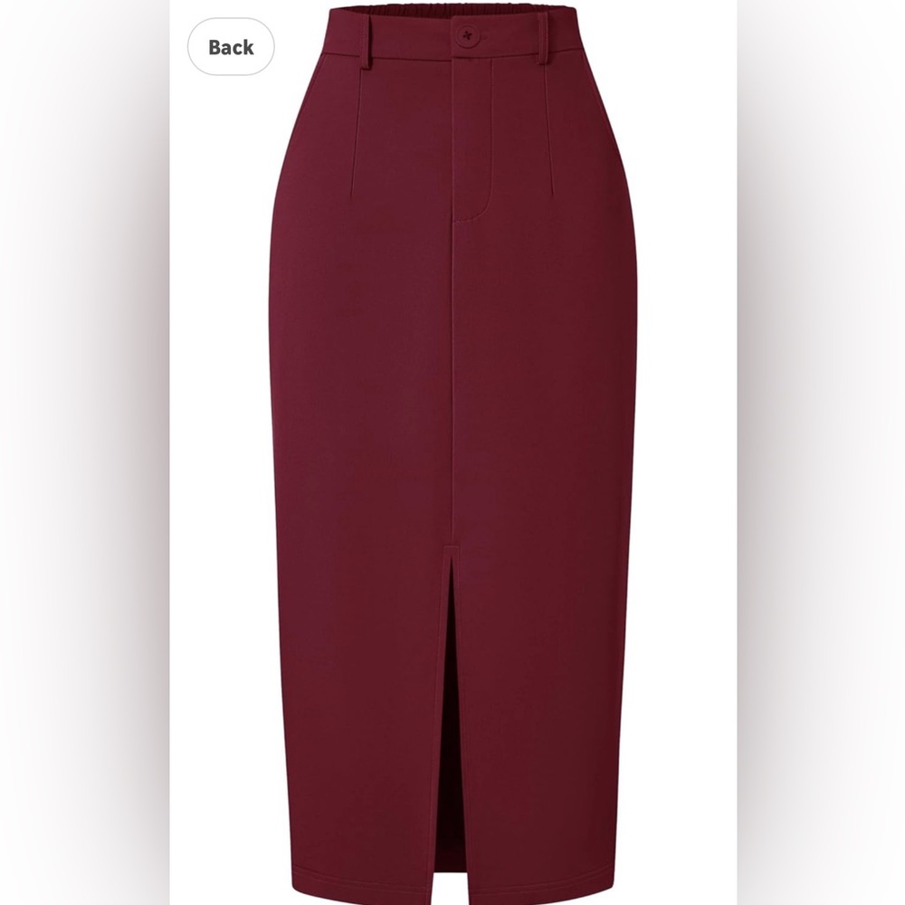 Zesica Elegant Burgundy Pencil Skirt NWT Large